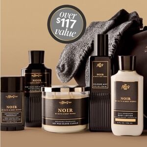 Bath & Body Works NOIR 7 Pcs Men's Collection Body Care Gift Set+Travel Bag NEW